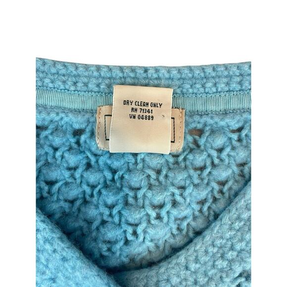 VTG LL Bean Crochet Cardigan Sweater Womens Sz Large Wool Angora Grandmacore - Picture 5 of 12